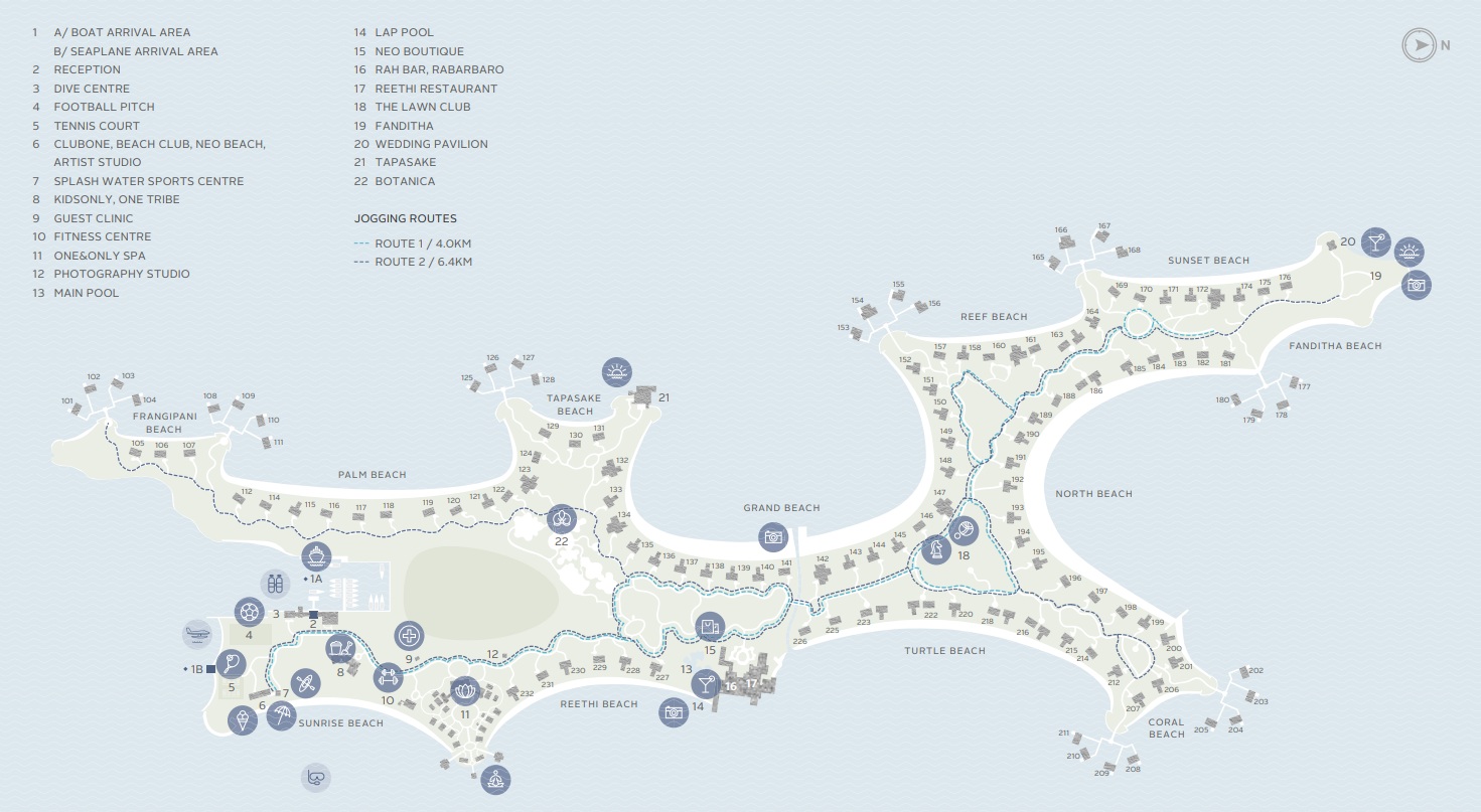 One&Only Reethi Rah island map